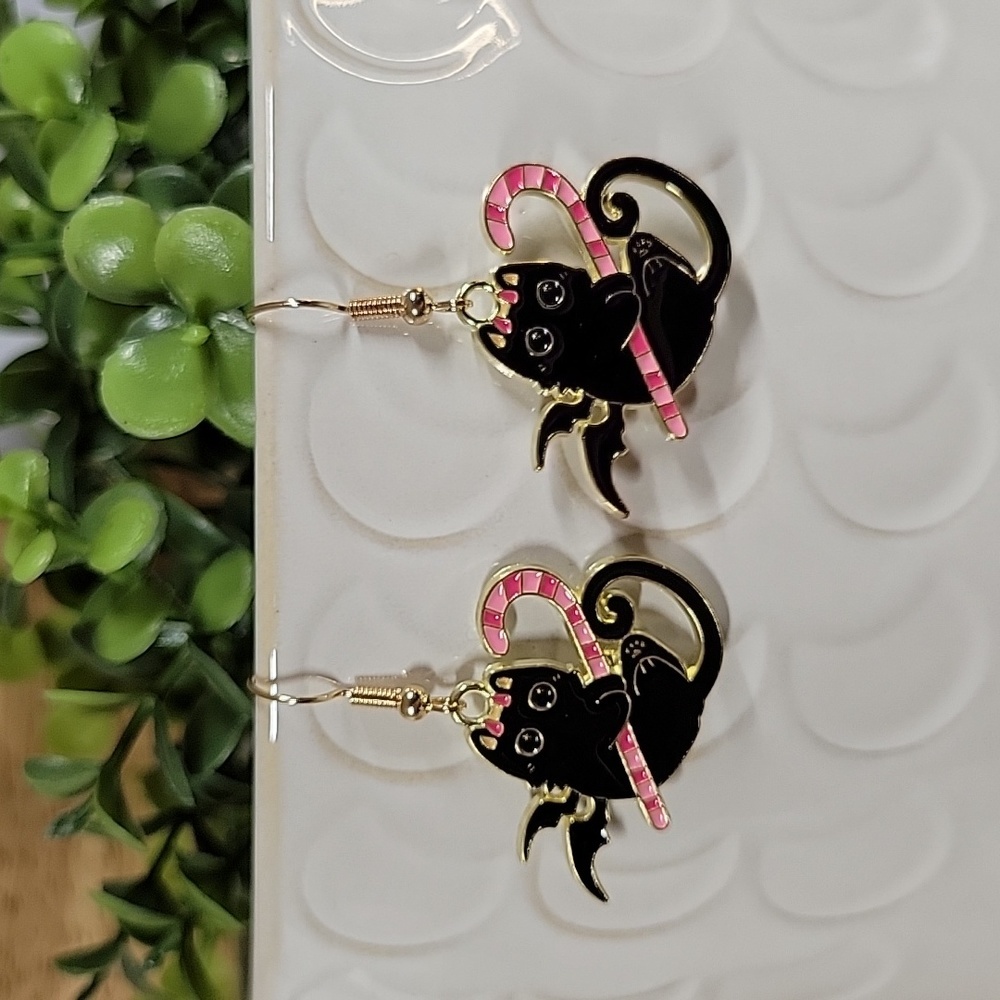 🔥LAST PAIR🔥 Bat Cat Devil with Candy Earrings